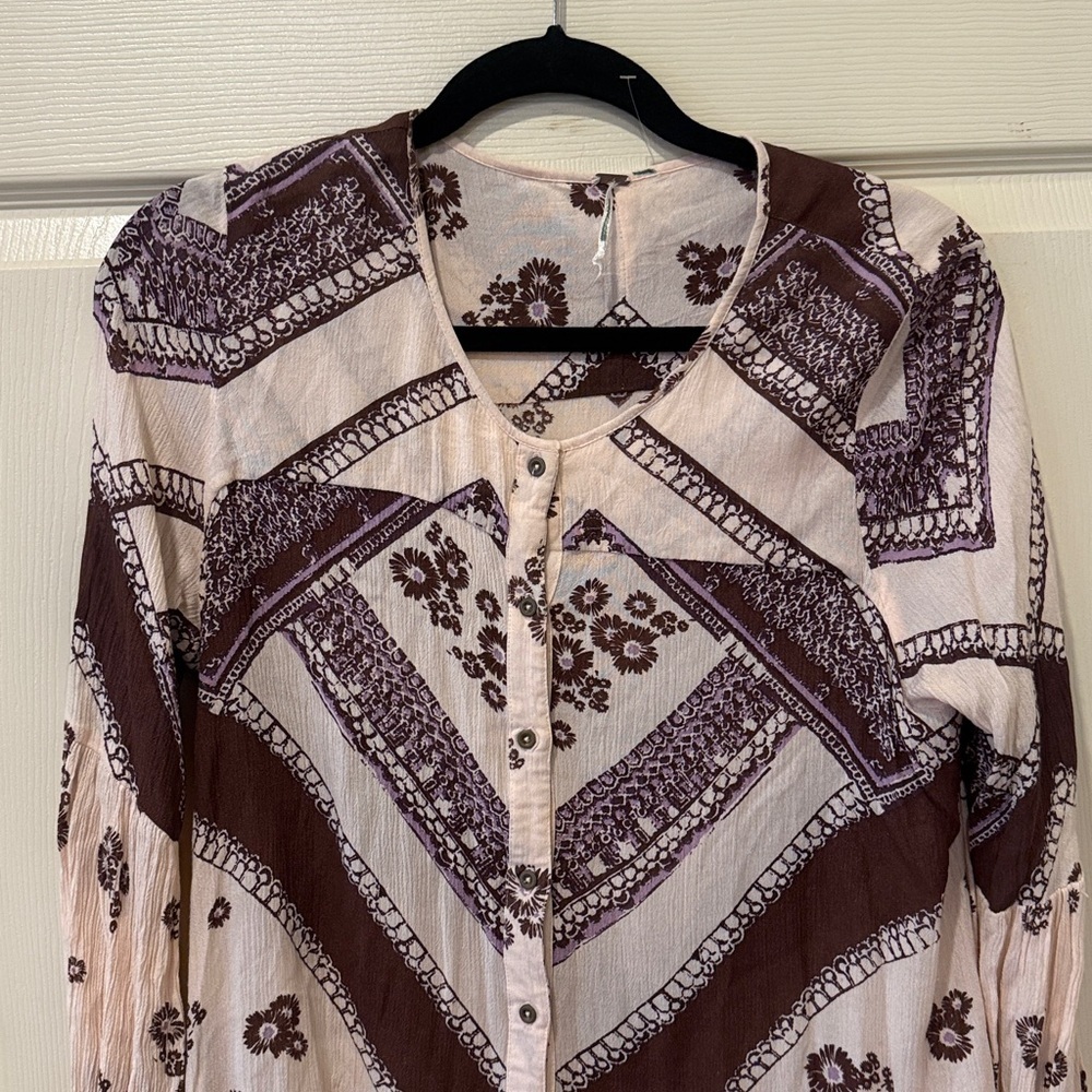Free People From Your Heart boho floral mini dress, XS - Picture 4 of 10